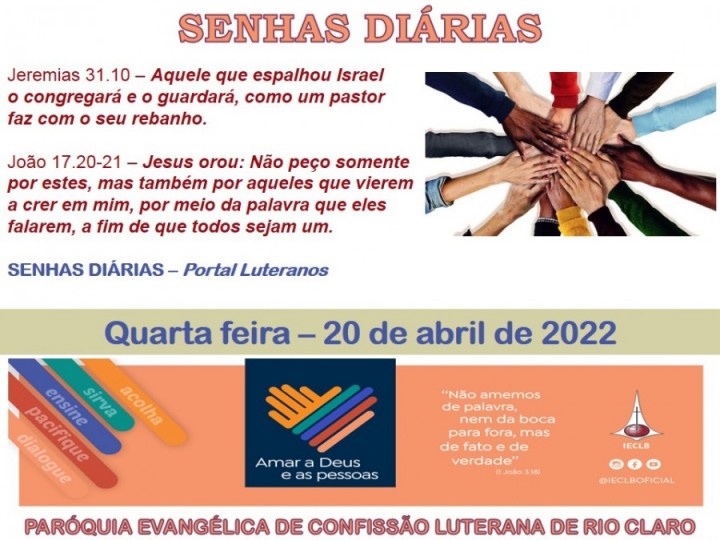 Senhas do dia - 20.04.2022