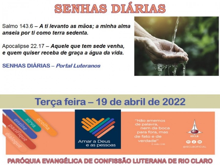 Senhas do dia - 19.04.2022