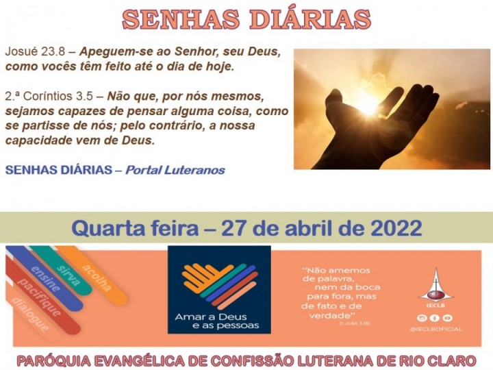 Senhas do dia - 27.04.2022