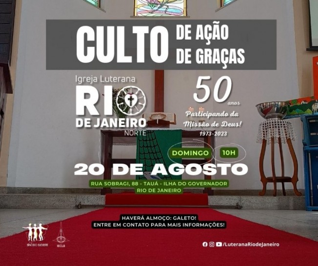 Culto de ação de graças 50 anos