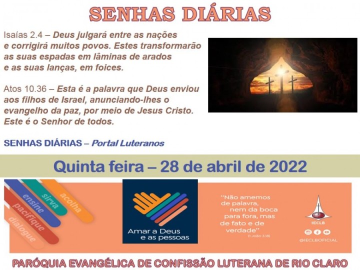 Senhas do dia - 28.04.2022