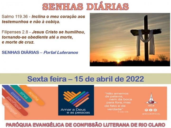 Senhas do dia - 15.04.2022