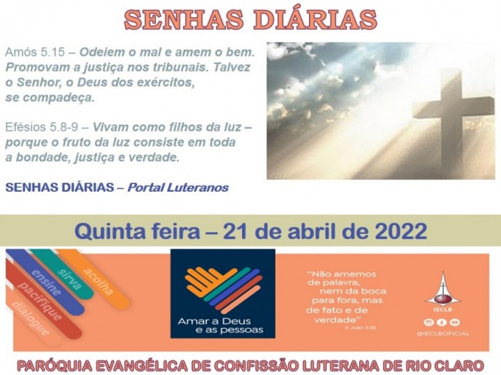 Senhas do dia - 21.04.2022