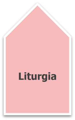 Seta com nome "Liturgia" dentro, apontando para cima.