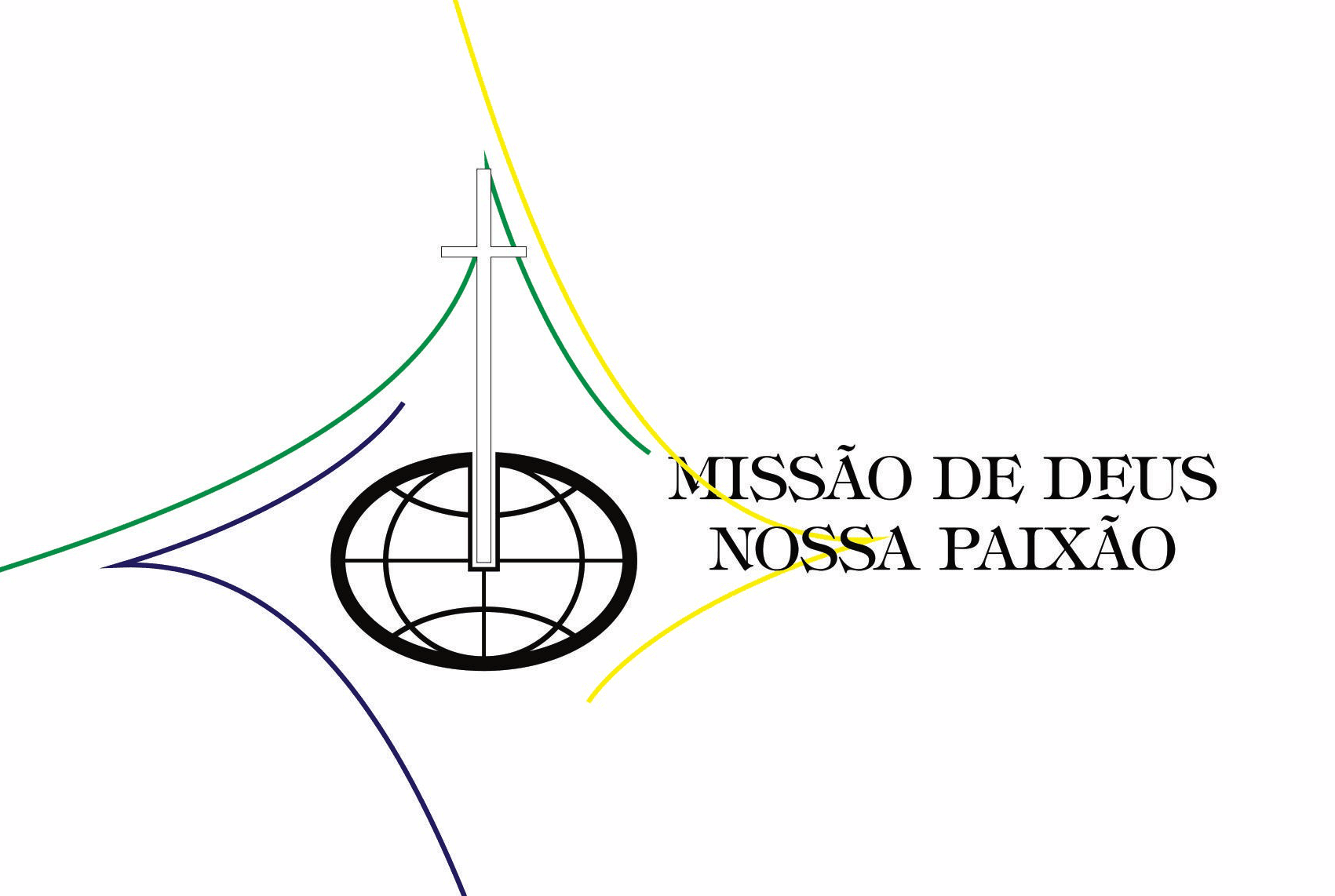 Simbolo da IECLB mais texto: "Missão de Deus nossa paixão"